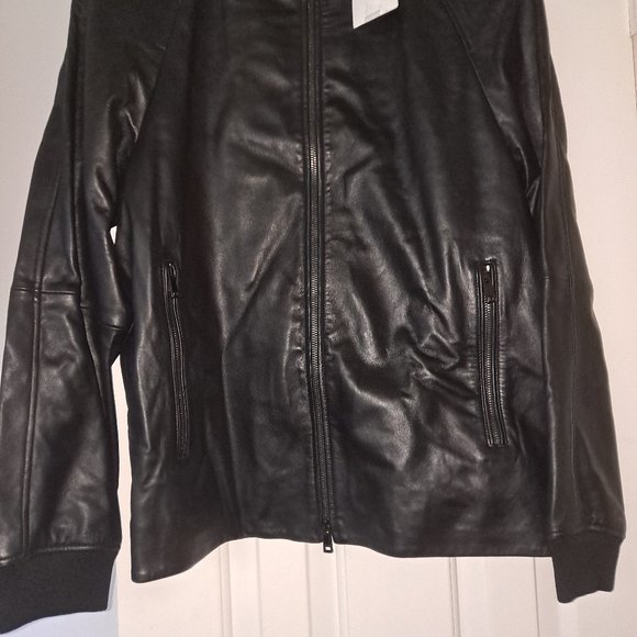 THEORY Landan Leather Jacket In Black Medium New - Picture 4 of 8